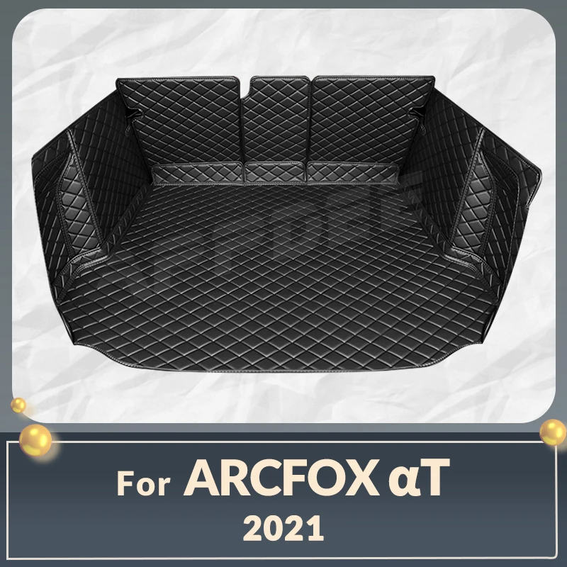 Auto Full Coverage Trunk Mat For ARCFOX αT 2021 Anti-Dirty Leather Car Boot Cover Pad Cargo Liner Interior Protector Accessories