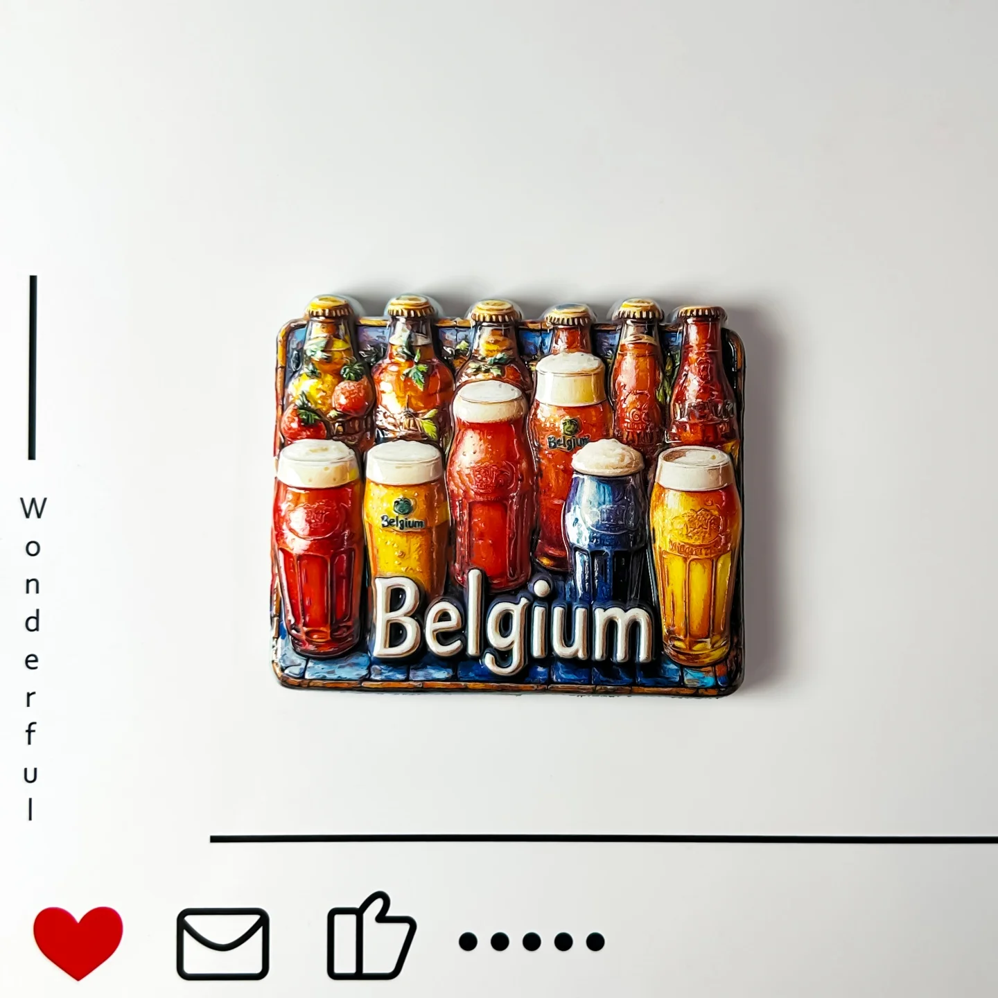 Belgium, beer, cultural characteristics, decorations, travel souvenirs, beer glasses, creativity, refrigerator stickers