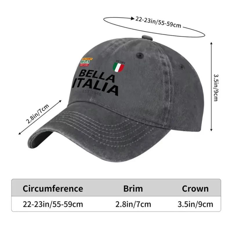 Italian BELLA Victory Shield Snapback Cap – Lightweight Adjustable Unisex Baseball Hat with Italian Shield Emblem