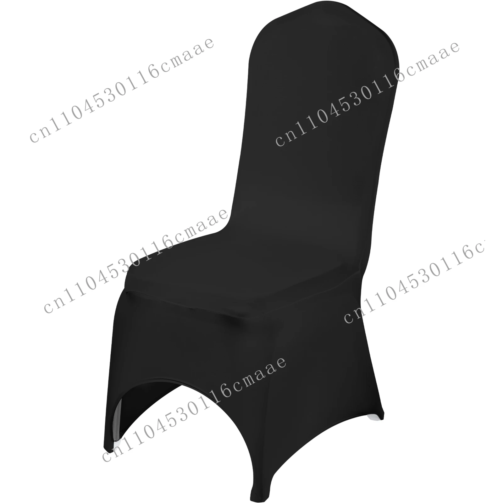 

50 Pcs Black Chair Covers Polyester Spandex Stretch Slipcovers Wedding Party Dining Banquet Arched-Front Chair Covers
