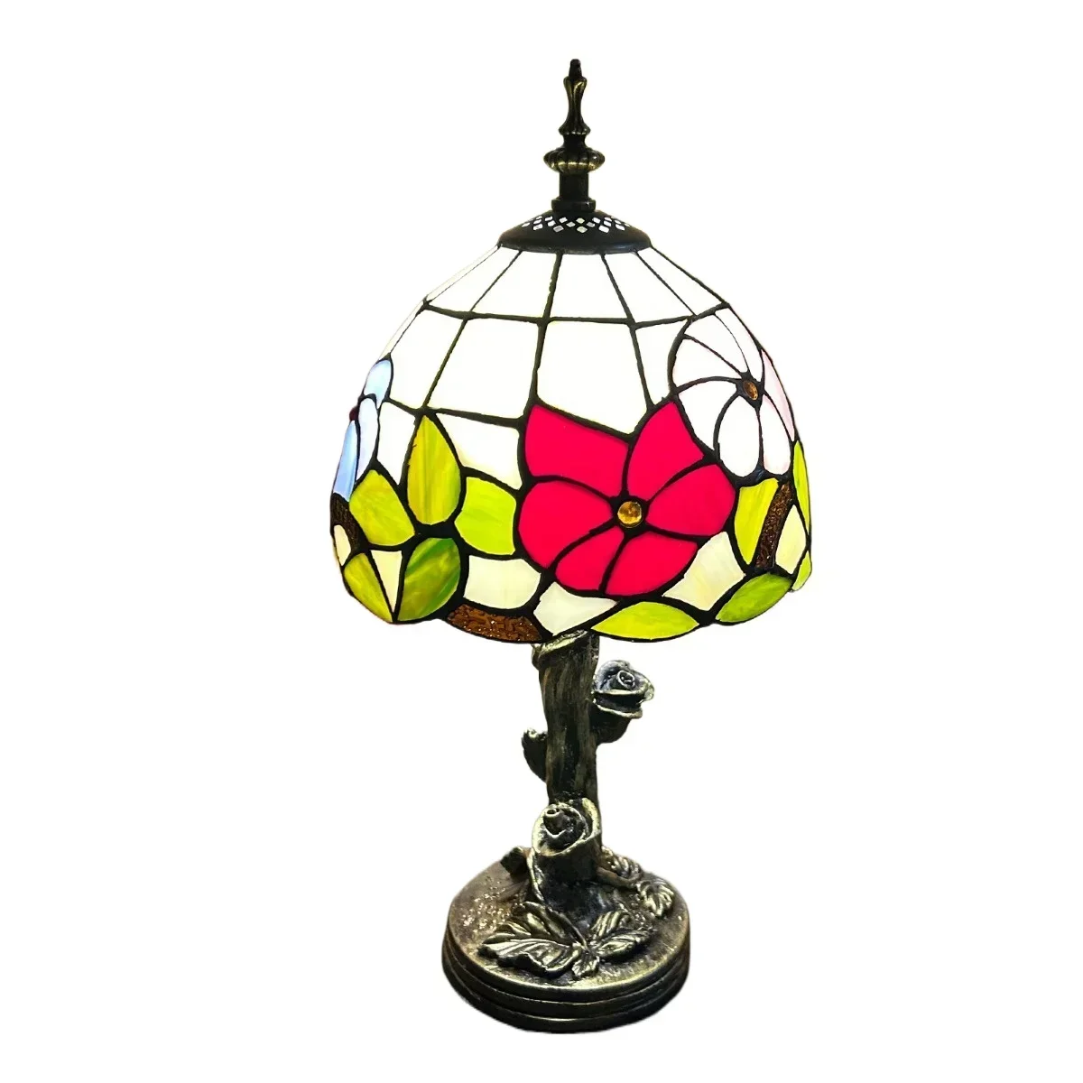 8 Inch 20cm Stained Glass Shade Tiffany Vintage Desk Lamp Table Lamp