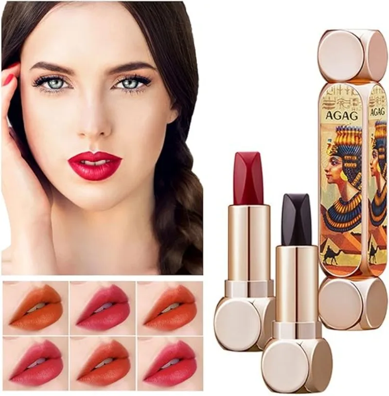 Dual-Tube 6-Shade Lipstick, Suitable for All Skin Tones, Matte Soft Fog Finish, Long-Lasting & Non-Sticky Cup Makeup