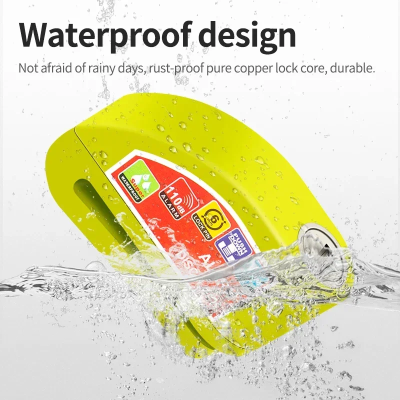 دراجة نارية دراجة قفل إنذار الأمن حماية قفل القرص سبائك الألومنيوم المضادة للسرقة مقاوم للماء دراجة نارية الملحقات