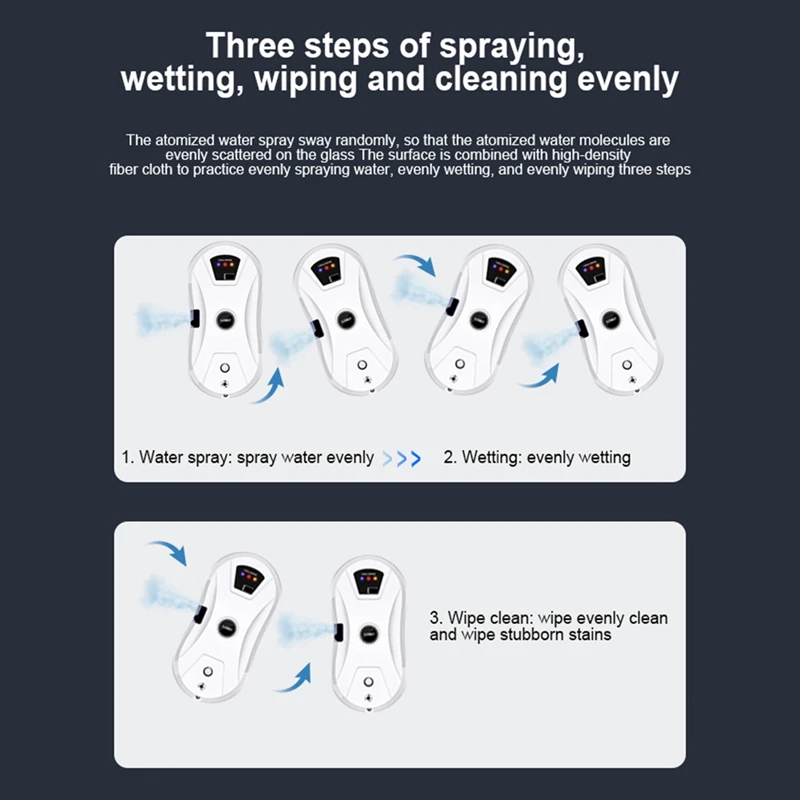 ที่ดูดฝุ่นกระจกหน้าต่างอัจฉริยะสำหรับเครื่องดูดฝุ่นอัตโนมัติหน้าต่างในบ้านเครื่องพ่นน้ำอัจฉริยะแบบกดปุ่มเดียวทำความสะอาดผนังปลั๊กแบบยุโรป