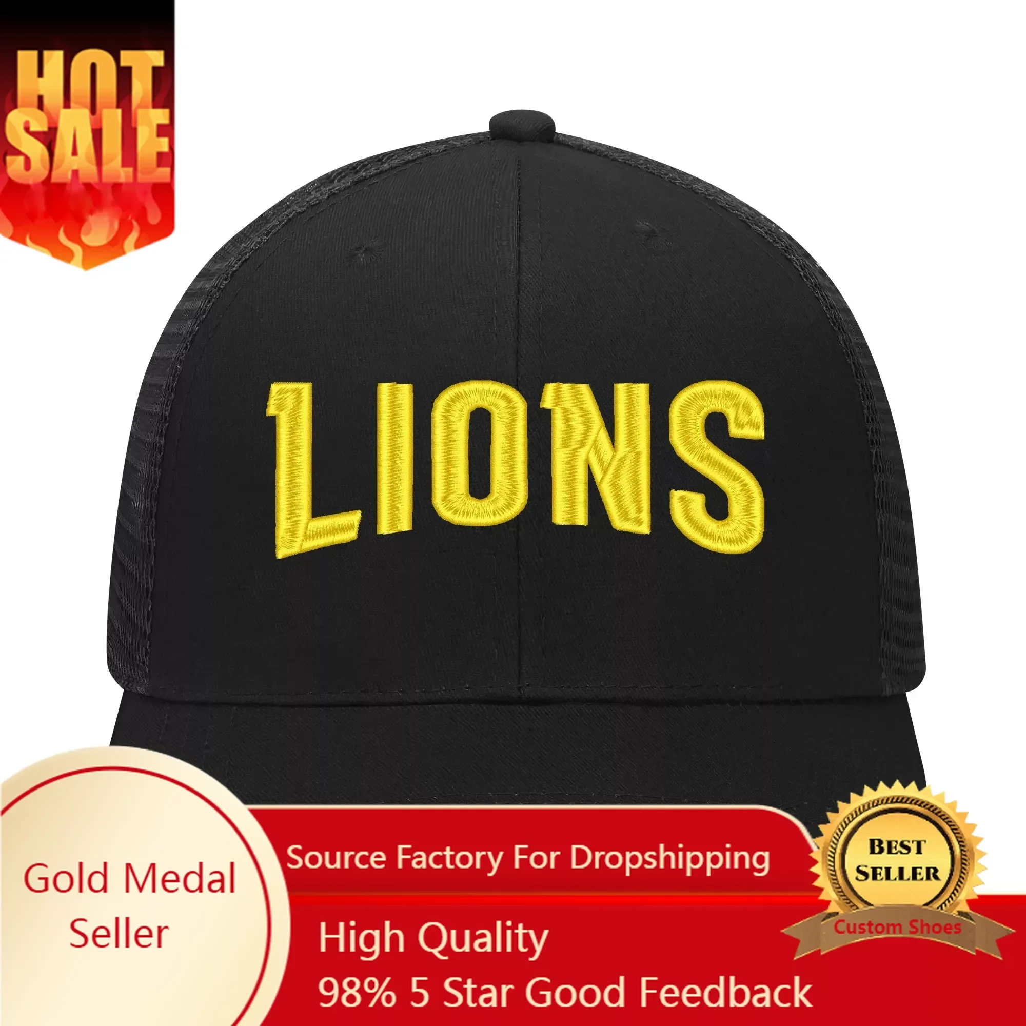 

Brisbane Lions Australian Football Embroidery Hat Mens Womens High Quality sports cap breathable Custom Made DIY Adjustable Size