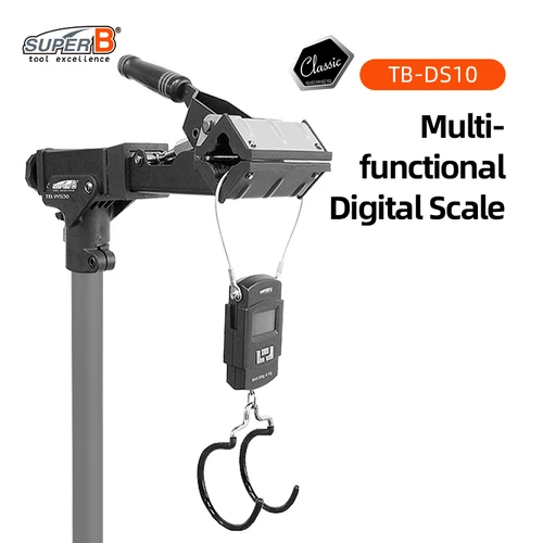 Imagen 2 del producto Báscula Digital LED colgante Super B 50Kg 10g, medida máxima de 50KG, báscula electrónica con diseño de doble gancho, fácil de operar para reparación de bicicletas