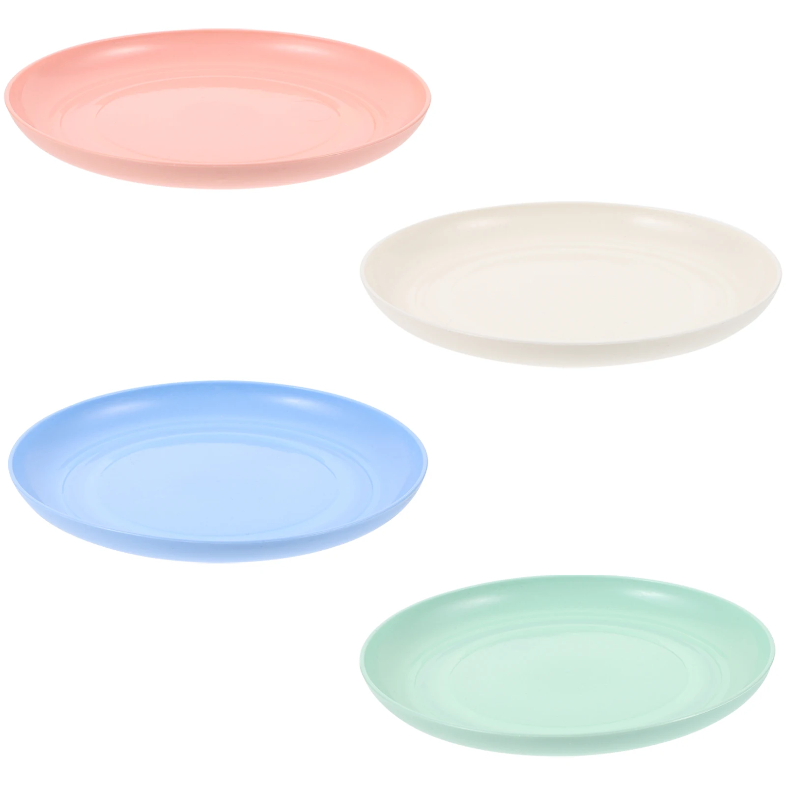 Juego de cuencos de comida para gatos, plato alimentador para gatitos de fondo plano poco profundo, plato redondo antideslizante para mascotas para gatos de interior, apto para lavavajillas, 4 Uds.