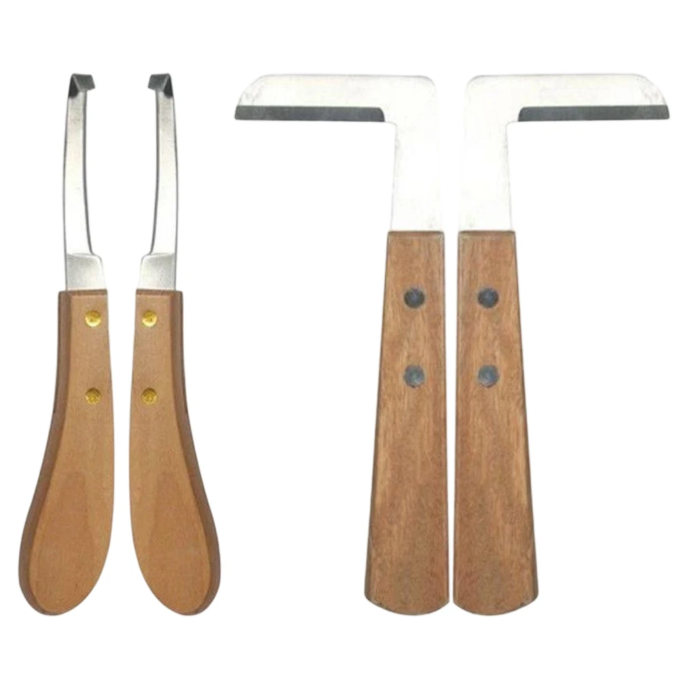 Stainless Steel Pork Shoulder Trimming Tool With Solid Wood Handle For Cattle Sheep Horse Goat Donkey Livestock Care Grooming