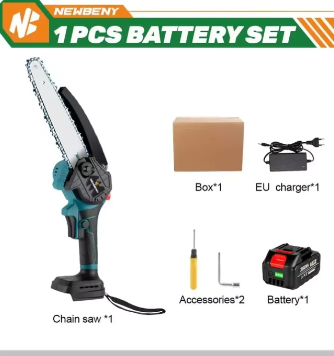 Makita 18V Battery 8-Inch Brushless Cordless Electric Chain Saw Handheld Rechargeable Woodworking Cutting Tool Industrial