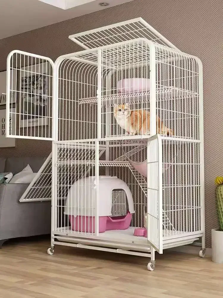 

cage, villa, home second and third floor cat kennel, large cattery with toilet, pet, large free space