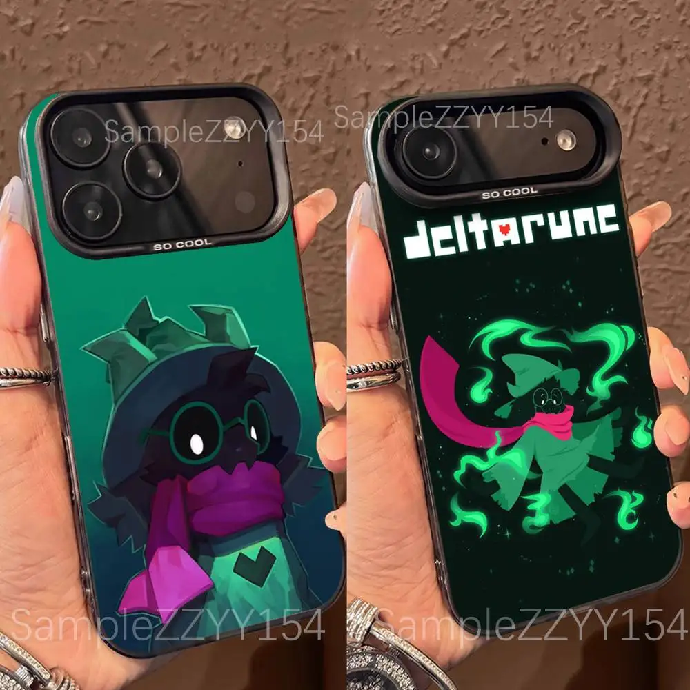 

D-Deltarune Ralsei Phone Case For iPhone 17,16,15,14,13,12,X,8,Pro,Max,Plus,E,SE4,Air,Mini Black IMD Matte