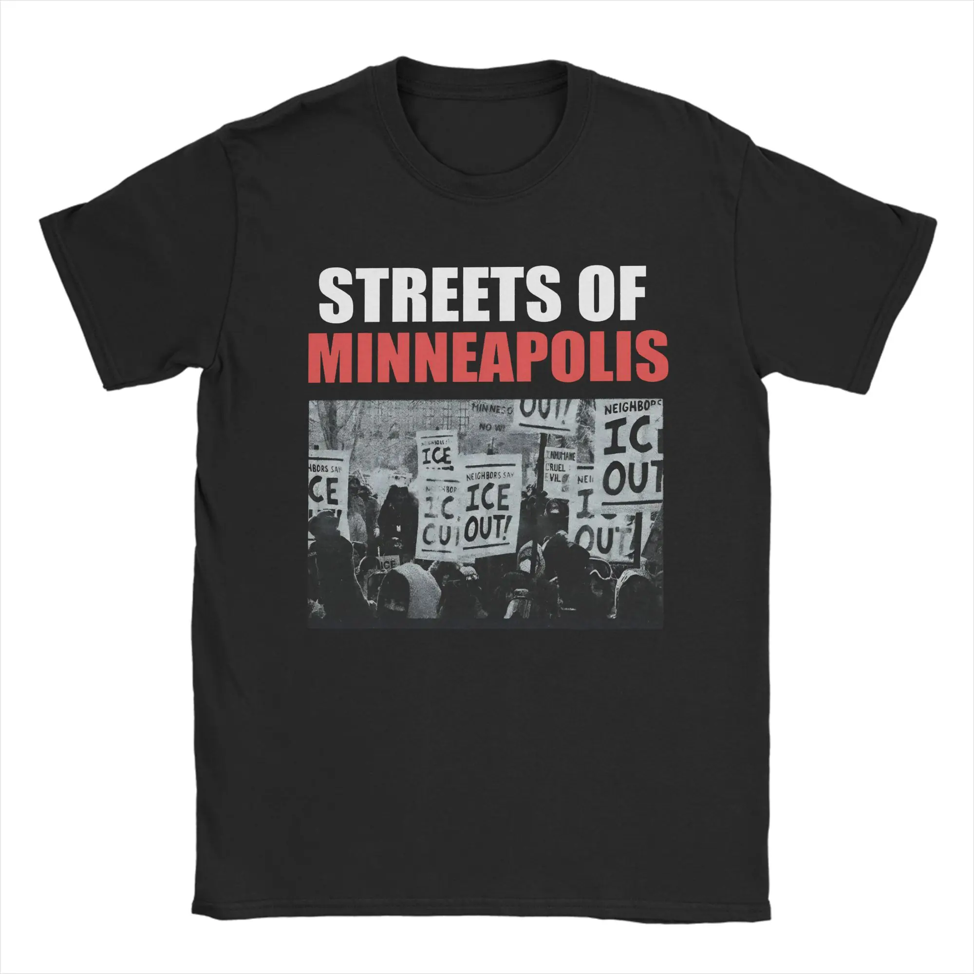 Bruce Streets Of Minneapolis Abolish Ice  Cotton T-Shirt For Men Summer Springsteen Vintage T-Shirts O-Neck Tee Shirt Clothes