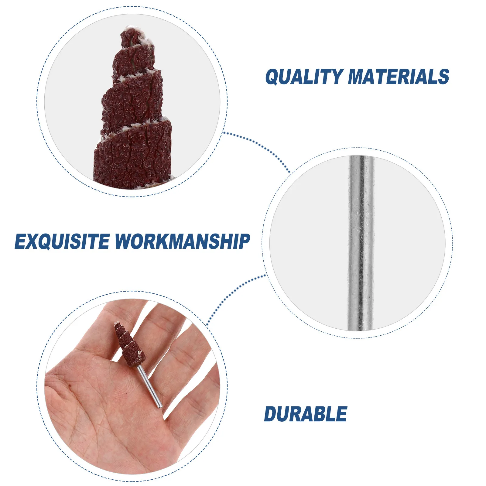 20Pcs Cone Shape Abrasive Flap Wheel with Metal Handle for Deburring Polishing Sanding on Corners Grooves Edges Rotary Tool view 2