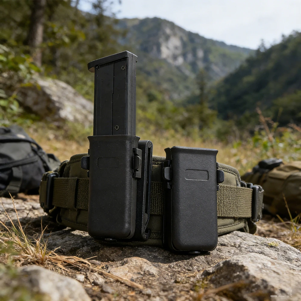 9mm Tactical Adjustable Speed Mag Case Quick Draw Belt Mag Pouch for G17 19 92 1911