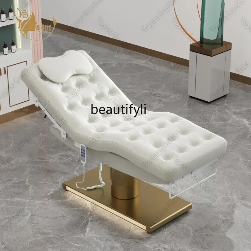 

Golden electric beauty bed High-end beauty salon Medical beauty face, hydrotherapy massage bed