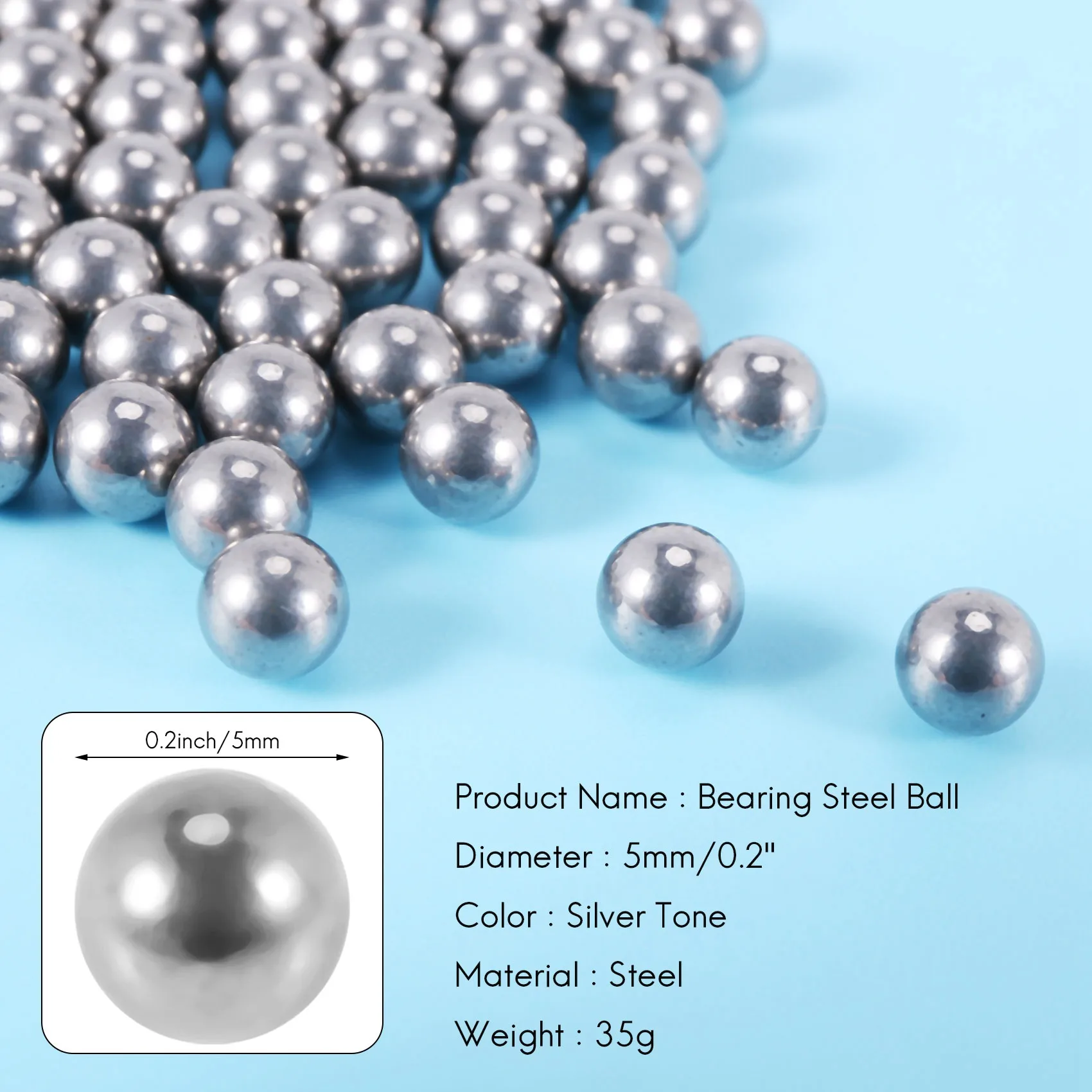 Bike Wheel Bearing Steel Balls Replacement 5mm Diameter 100 Pcs