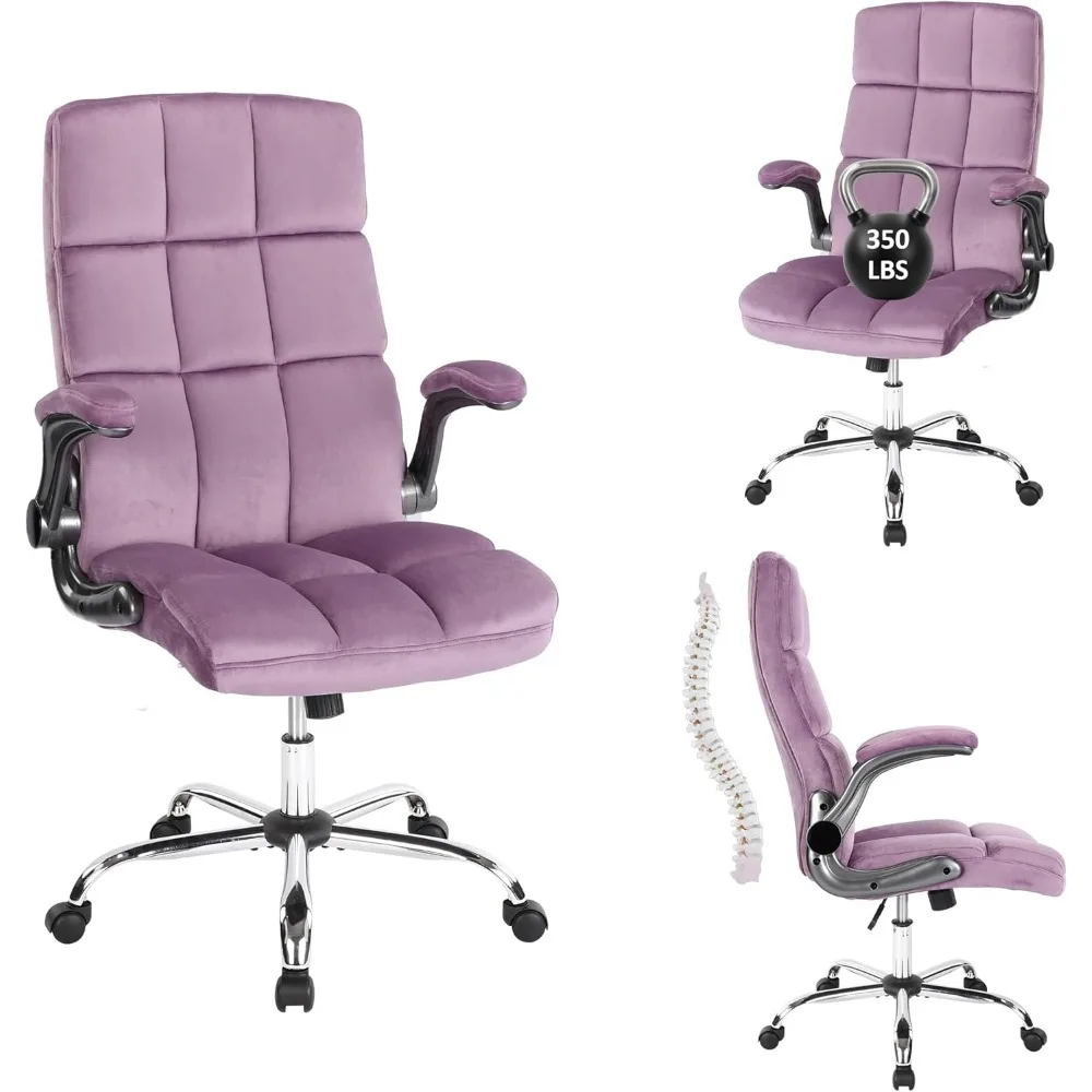 

Office Chairs with Flip up Armrests, Comfy Fabric Home Office Desk Chair with Wheels for Women, Height Adjustab