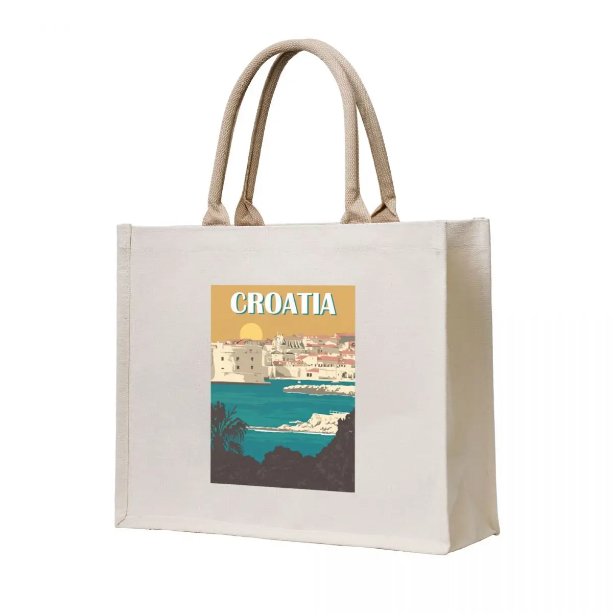 

Croatia Travel Summer Vacation Tote Bag tote bag men Women's shopping bag luxury women custom canvas