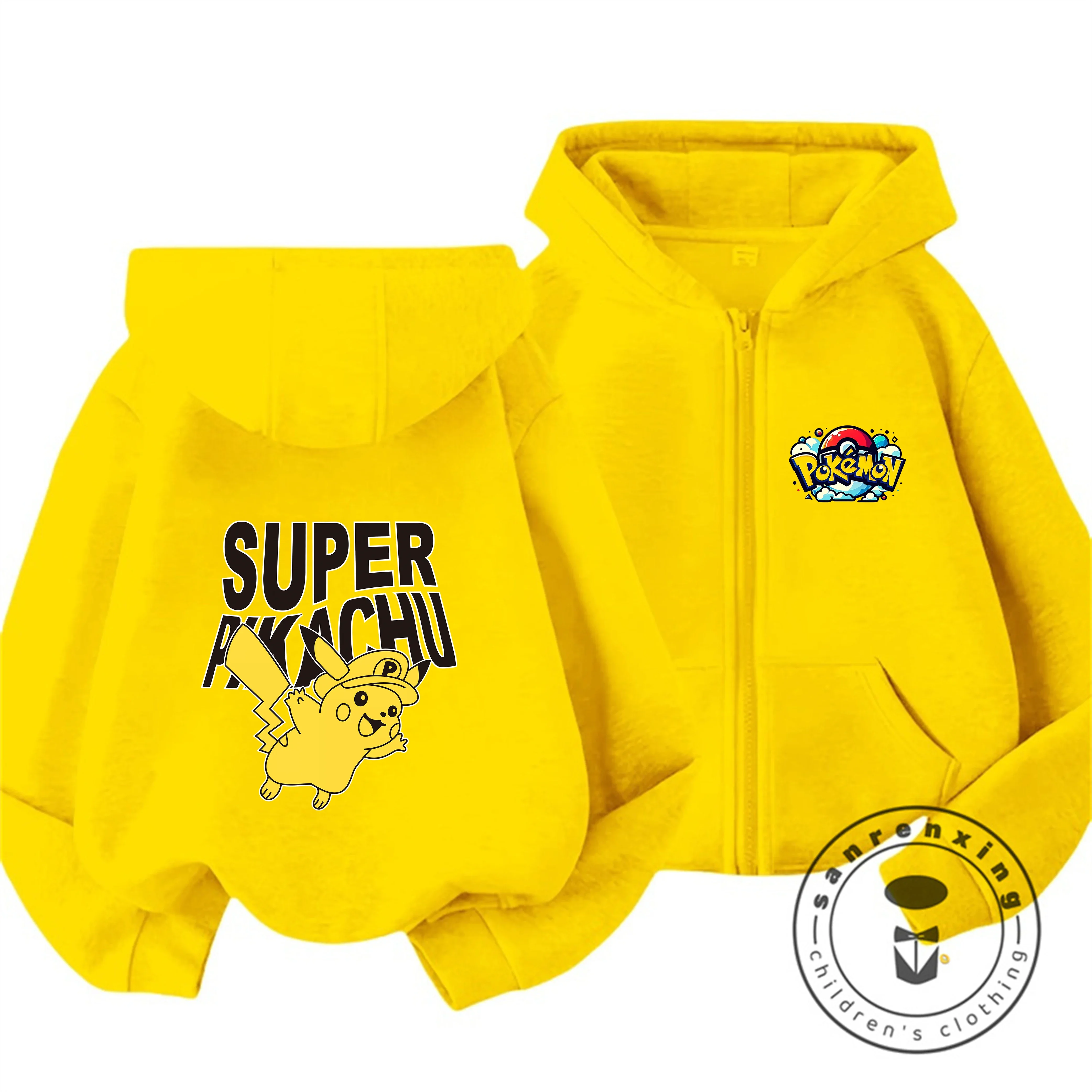 

Fashion Kids Pokemoned Zipper Hoodies Fashion Girls Long Sleeves Teen Sweatshirt Cartoon Marios Clothing Boys Anime Clothes