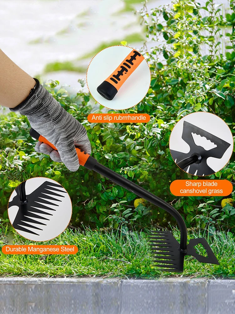 

2 IN 1 Manual Weed Remover Tool Grass Rooting Loose Soil Hand Weeding Removal Puller Garden Shovel Gardening Tool