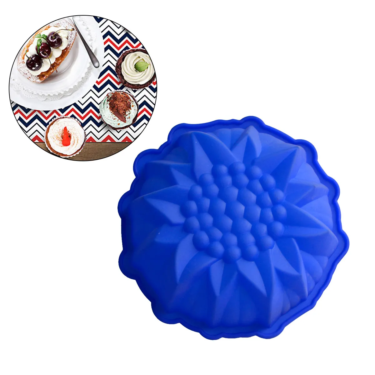 Premium Food Grade Sunflower Silicone Cake Molds Reusable Non Sticky Oven Microwave Safe Baking Tools for DIY Chocolate Cakes