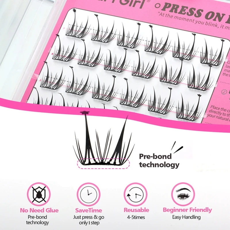 خالية من الغراء خفيفة للغاية الرموش الصناعية الأميرة كسول رمش الطبيعية إعادة استخدامها الطبيعية تأثيري الجمال ماكياج لاش مجموعات مستحضرات التجميل