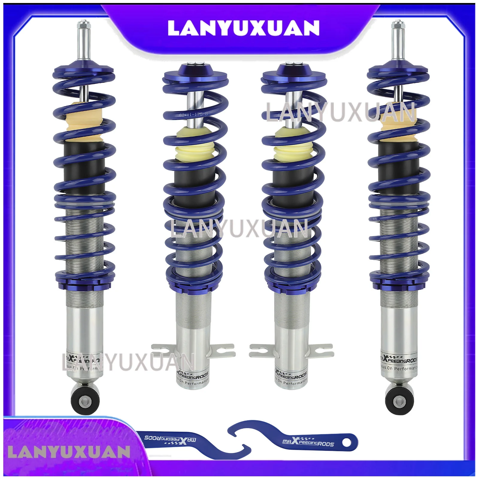 SY maXpeedingrods Coilovers for VW Jetta 1980-1984, for VW Rabbit/Golf MK1 1975-1984  Spring Shock Absorber Lowering Kit Blue
