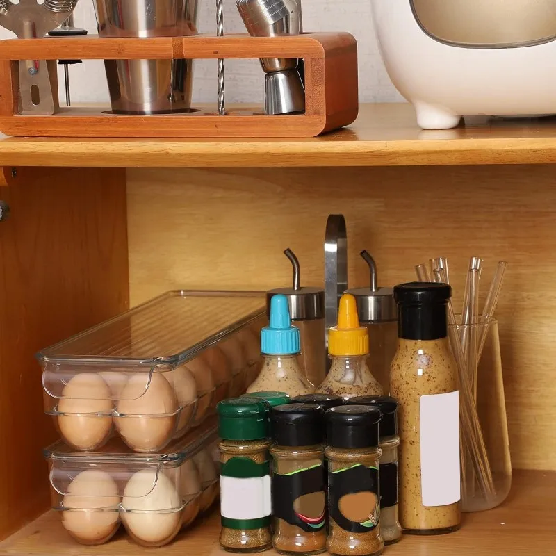 

BYBS-штабелируемый прозрачный пластиковый держатель для яиц на 14 слотов с крышкой для ящика для хранения яиц в холодильнике