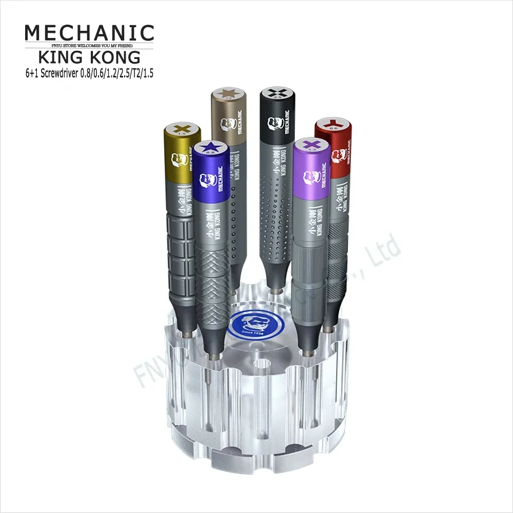 

Mini Screwdriver Set MECHANIC KING KONG Antiskid 6 Screwdrivers 0.8 0.6 1.2 2.5 T2 1.5 Magnetic Suction Mobile Phone Repair Tool