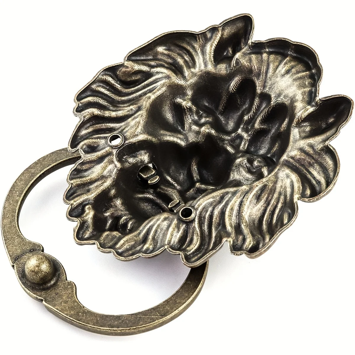 1 PCS 6.3 Inches Lion Head Door Knocker, Antique Bronze Lion Door Handle, Classical Lion Head Knocker Decorative Front Door Knoc