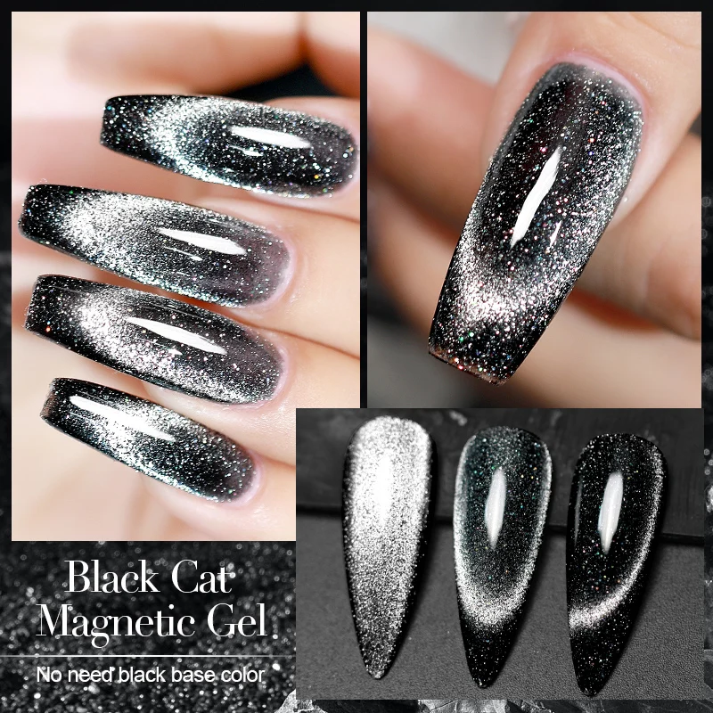 AS riflettente Glitter Gel smalto per unghie Flash Dimond Cat Eye Gel Sliver oro scintillante vernice olografica Uv Led paillettes Manicure