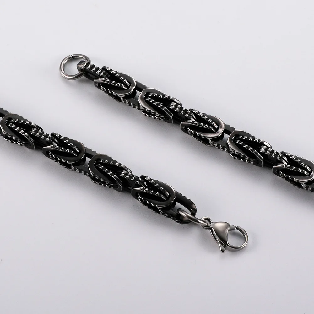 الإمبراطورية البيزنطية الرجعية الأسنان نمط سوار الهيب هوب بالجملة الشارع الشهير الرجال العصرية موضة مجوهرات من صلب لا يصدأ شعبية #3