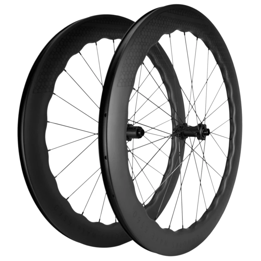 700C 6560mm Disc Brake Road Bicycle Wheelset Carbon Fiber Wheels UD Glossy U Shape