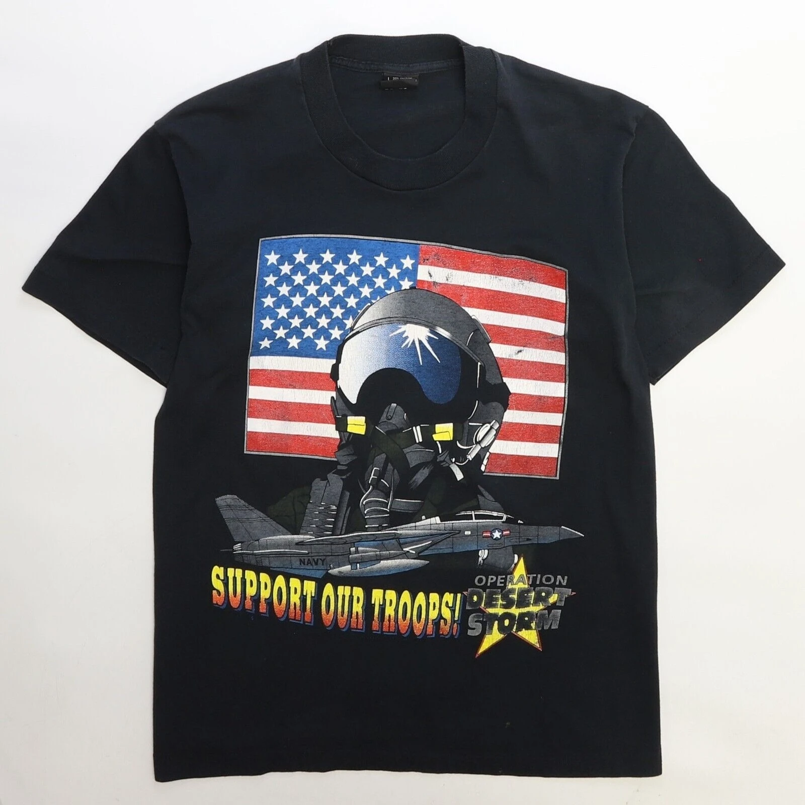 Vintage Operation Desert Storm Support Troops T-Shirt 100% Cotton O-Neck Short Sleeve Summer Casual Mens T-shirt Streetwear
