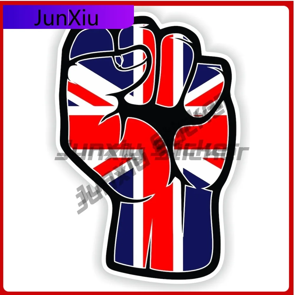 

United Kingdom Flag Fist Hand Sige Sticker Anti Scratch Decor Graphic Custom Stickers Custom Printed Decals Glue Mirror Wall Suv