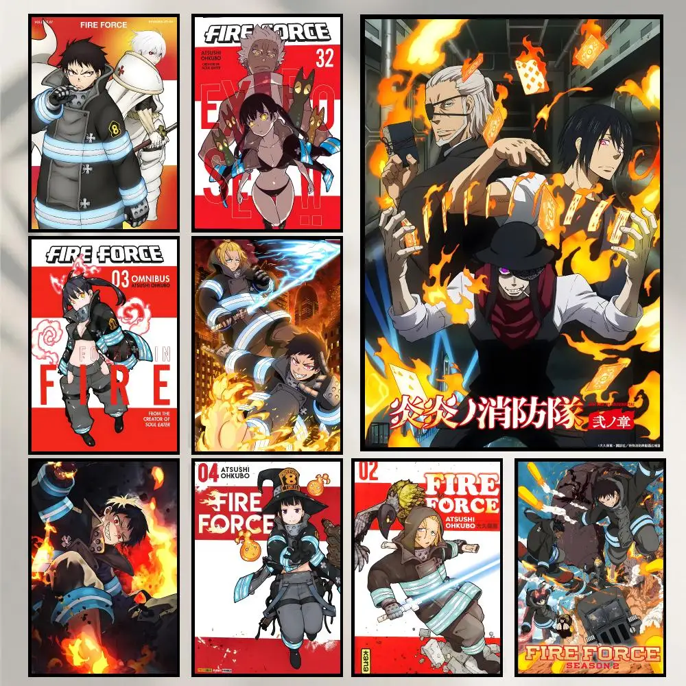 F-Fire Force Poster Wall Art Print Art Suitable For Living Room Bedroom Bar Parlor Home Decoration Gift