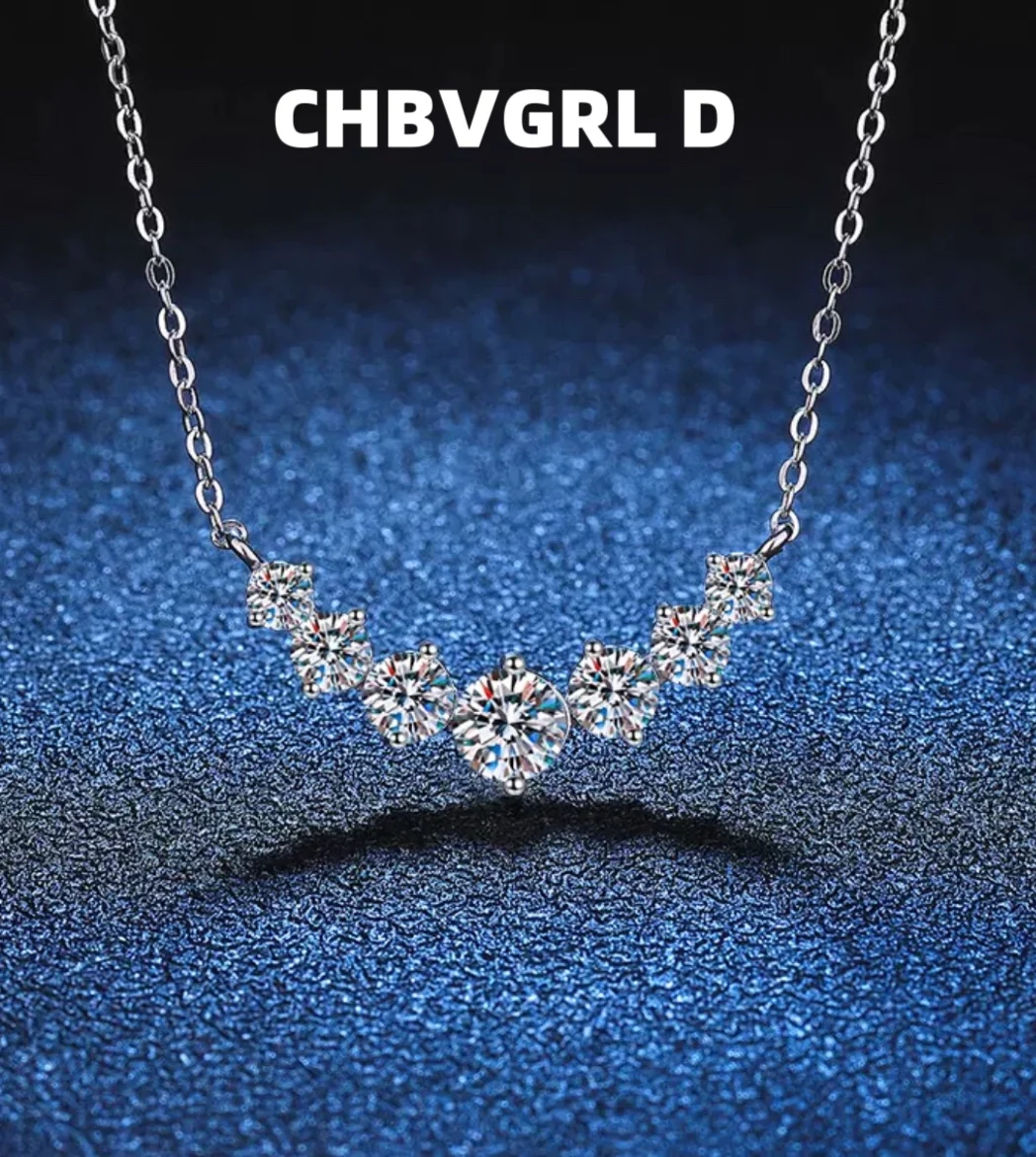 

【Smiling face】 1.7ct - 4.5ct Moissanite Necklace D Color S925 Sterling silver Pendant Women's Plating PT950 Simple