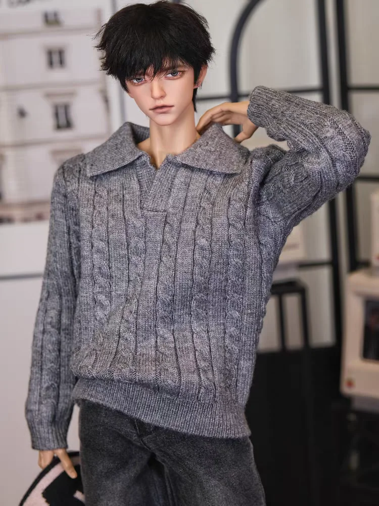 

Bjd doll clothes suitable for 1/4cd2 uncle size Fried Dough Twists long sleeve POLO shirt Fried Dough Twists sweater 4 color top