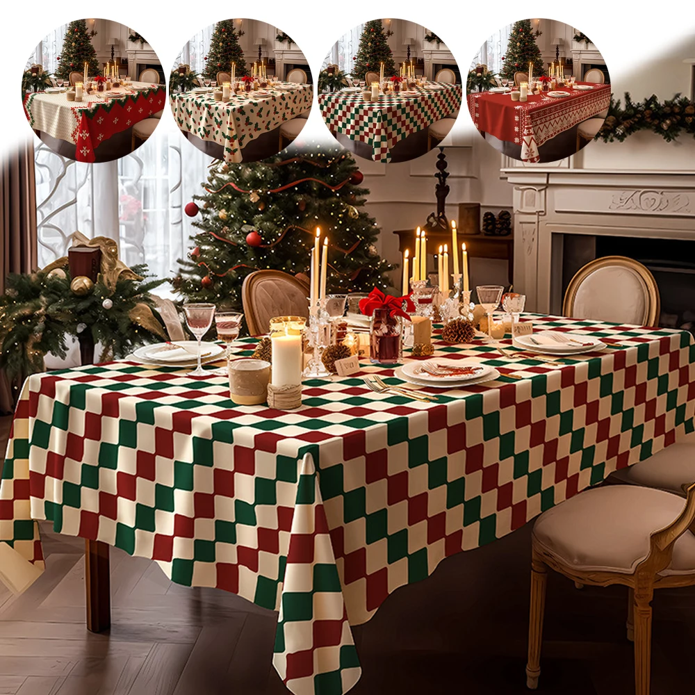 

1PC Dust-Proof Table Cloth Christmas Simplicity Washable Printed Table Cover Restaurant Kitchen Party Natale Tablecloth テーブルクロス
