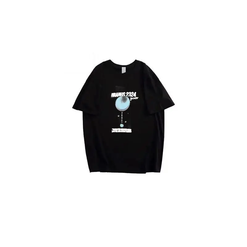 تي شيرت FrieenBecky Movie Uranus 2324 بأكمام قصيرة بنفس الطراز مع طباعة الأرض، بلوزة فضفاضة غير رسمية من القطن الخالص للصيف #4