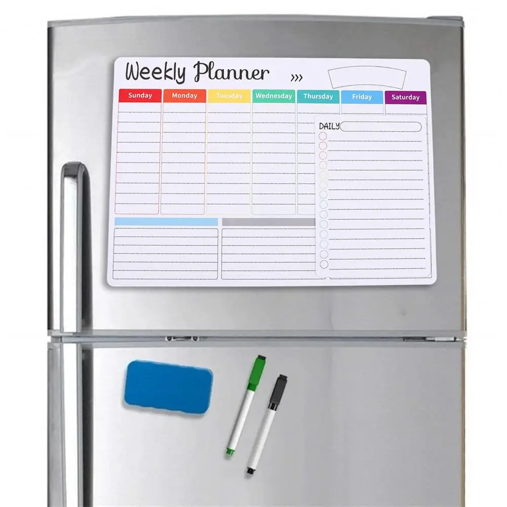 Refrigerator Message Board Useful Calendar Learning Plan Message Board Strong Writing Magnet Whiteboard Kit Office Accessories