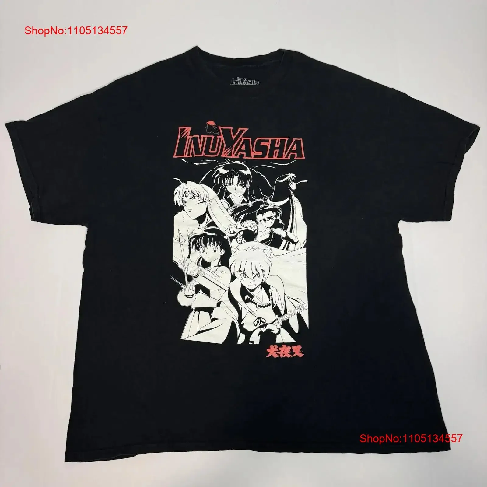 

Inuyasha T Shirt Men s XL Black Anime Manga Crew Neck Top vintage Washed Unisex graphic Casual Comfortable Breathable fashion
