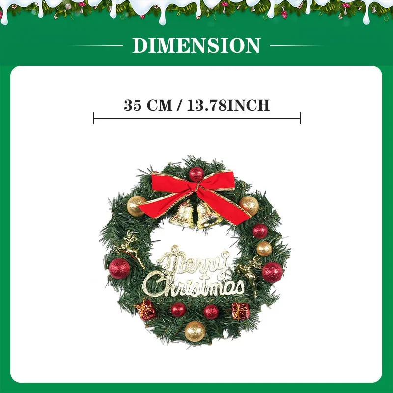 

Christmas decoration creative Christmas wreath door hanging rattan window atmosphere scene arrangement Christmas tree pendant