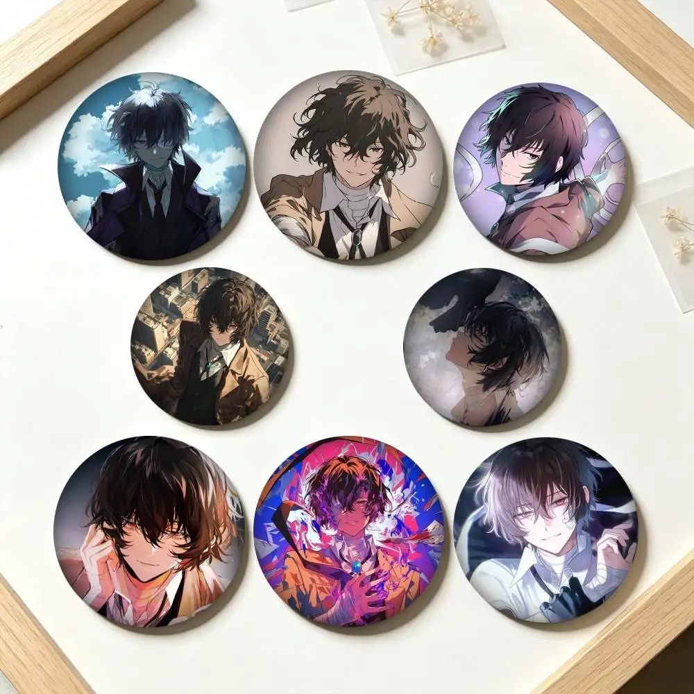 D-Dazai Osamu Bungo Stray Dogs  25 32 44 58 75mm Badges Personalized Round Brooches Pins Accessory Gift