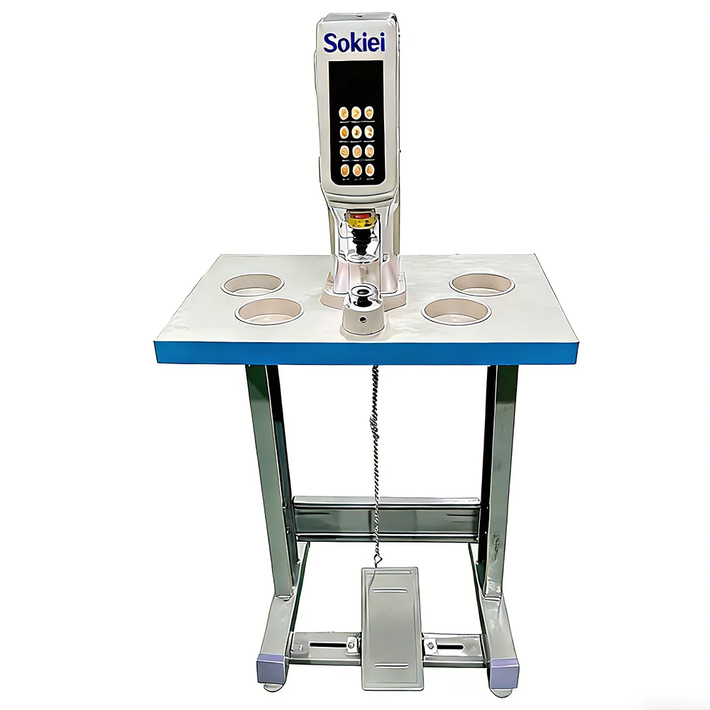 New Semi Automatic Motor Eyelet Button Hole Perforation Attaching Riveting Machine
