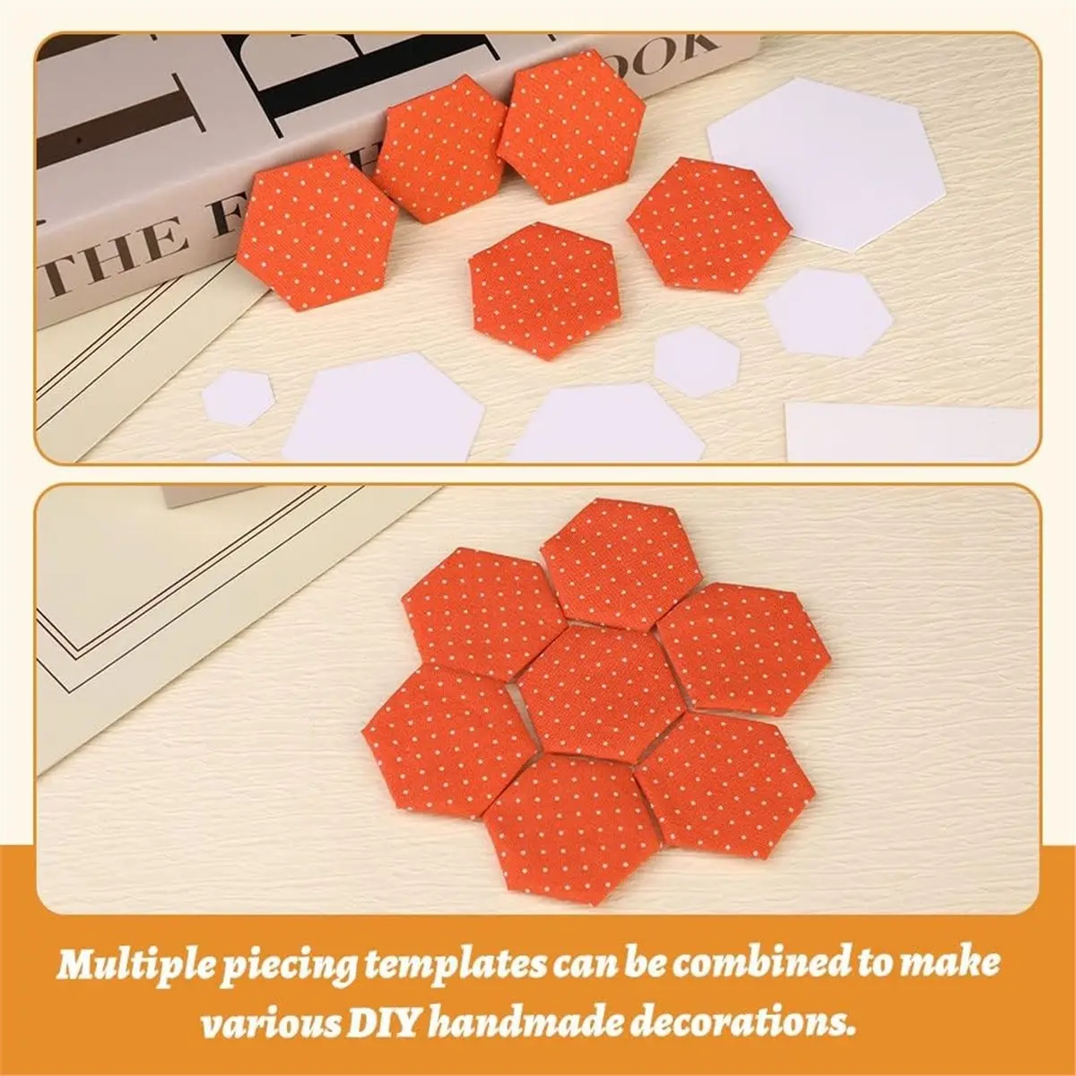 Multi-use Gear 600 PCS Hexagon Paper Piecing Templates, 6 Sizes White Quilting Papers for Sewing & Craft DIY