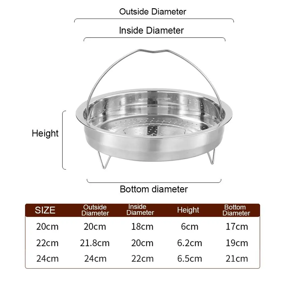 Stainless Steel Food Steamer Basket Pressure Cooker Steamer Basket with Handle Steaming Grid Drain Drainer Cooking Utensils