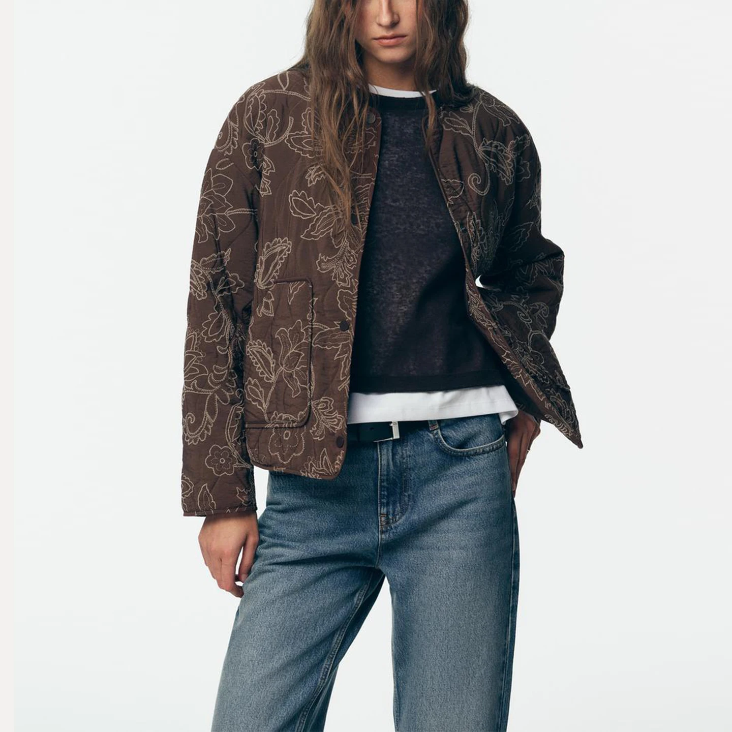 Z 2025 Neuer Commuter Sle bedruckter Jaet-Damenmantel mit Standfunktion, Passform, Oberbekleidung, personalisierbar, bedruckt, Jaet