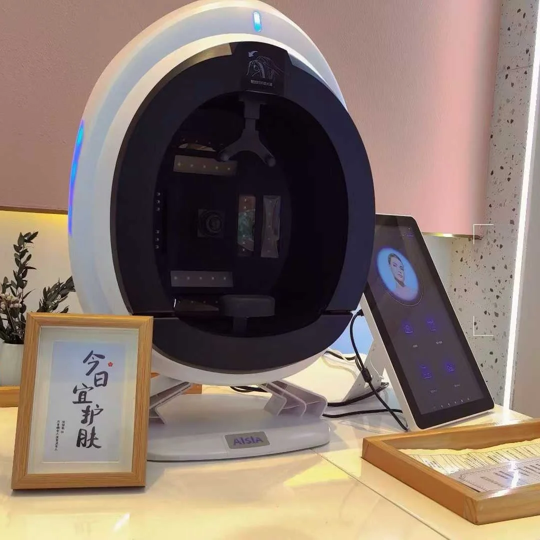 Nowy 21,5-calowy analizator skóry twarzy 3D z AI, skaner analizujący skórę z 8 spektrami światła, wykrywanie problemów skóry, sprzęt do diagnostyki.