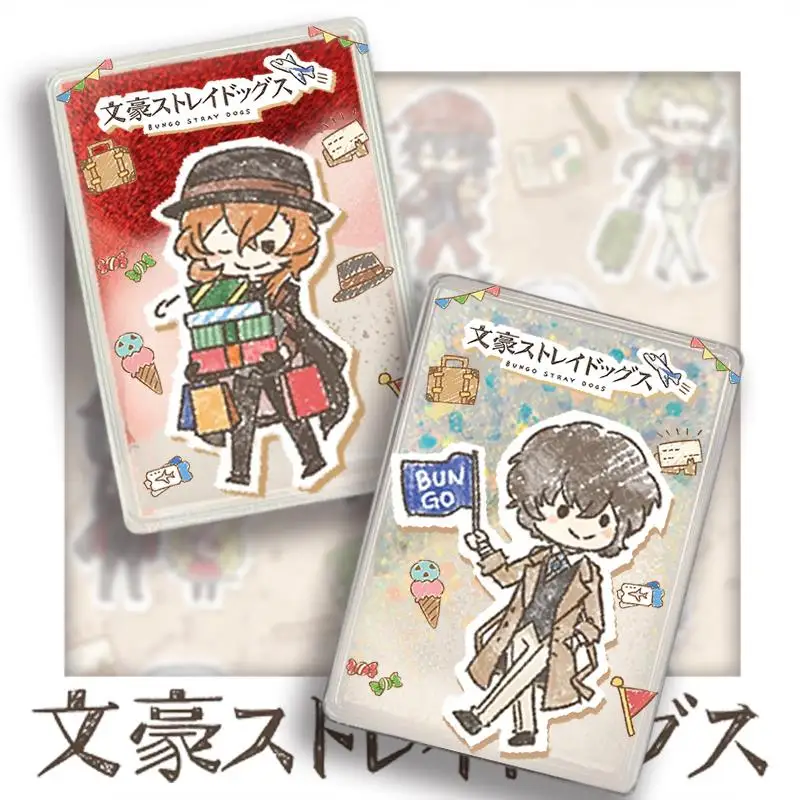 Anime Bungo Stray Dogs Dazai Osamu Kunikida Doppo Cosplay Acrylic Quicksand Mahjong Cartoon Quick-sand Card Brick Xmas Gift